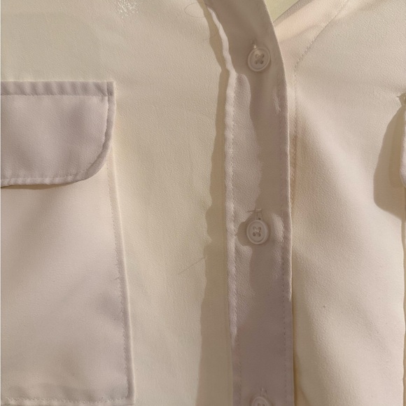 LOFT Cream Button-Down Shirt - Picture 2 of 4